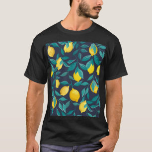 Branchen von Zitronen: blaues Dekorationszeichen n T-Shirt