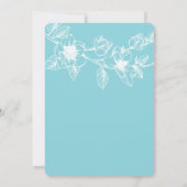 Branchentreff Floral Magnolia Blassblaue Probe Abe Einladung (Rückseite)