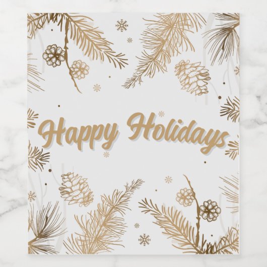 Branchentreff Golden Pine Pinecone Weinetikett (Einzelnes Label)