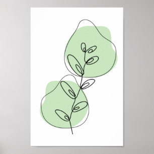 Branches And Leaves Line Art Poster