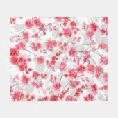 Branches of cherry blossoms on white and grey back fleecedecke (Vorderseite (Horizontal))