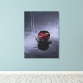 Brand auf der Schüssel mit Blättern Leinwanddruck (Insitu (Holzboden))