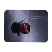 Brand auf der Schüssel mit Blättern Magnet (Horizontal)