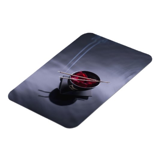 Brand auf der Schüssel mit Blättern Magnet (Linke Seite)