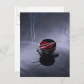 Brand auf der Schüssel mit Blättern Postkarte (Vorne/Hinten)