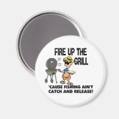 Brand den Grill hoch Magnet (Vorderseite/Rückseite)