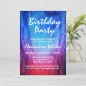 Brand & Eis Einladung zum Geburtstag | Blue Red Fl (Stehend Vorderseite)