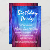 Brand & Eis Einladung zum Geburtstag | Blue Red Fl (Vorne/Hinten)