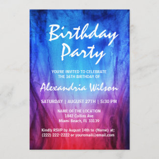 Brand & Eis Einladung zum Geburtstag | Blue Red Fl