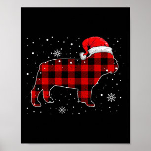 Brand For 50 Christmas Buffalo Kariert Bulldog Poster