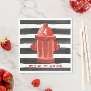 Brand Hydrant Geburtstagsparty Napkins - Feuerwehr Serviette