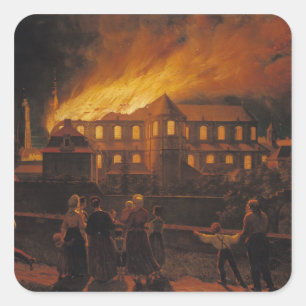 Brand in der Kathedrale Cambrai, 9. September 1859 Quadratischer Aufkleber