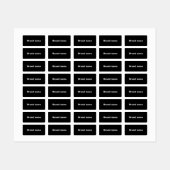 Brand Name on Black Rectangle Clothing Label Etiketten (Blatt)