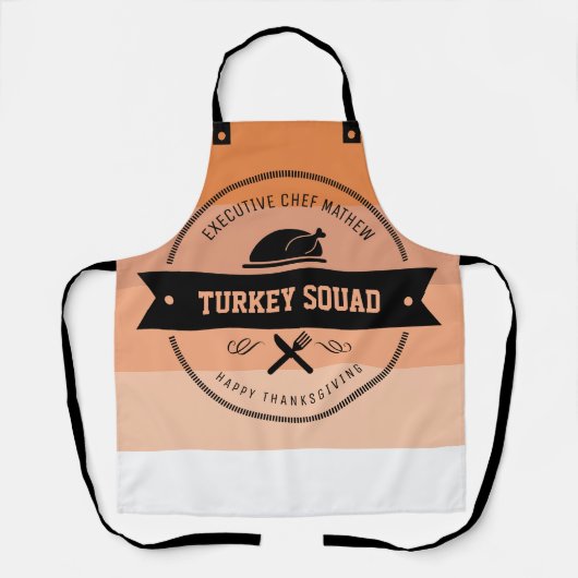 Brand Turkey Squad Ombre Orange Stripe Hipster Schürze (Vorderseite)