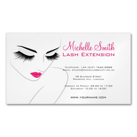 Brand von Hair and Beauty Lash Extension Magnetische Visitenkarte (Vorderseite)