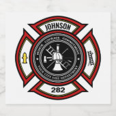 Brandabteilung ADD NAME Firefighter Abzeichen Resc Bierflaschenetikett (Einzelnes Label)