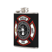 Brandabteilung ADD NAME Firefighter Abzeichen Resc Flachmann (Links)