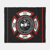 Brandabteilung ADD NAME Firefighter Abzeichen Resc Fleecedecke (Vorderseite (Horizontal))