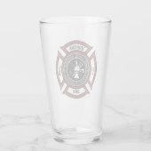 Brandabteilung ADD NAME Firefighter Abzeichen Resc Glas (Rückseite)