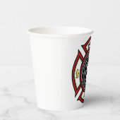 Brandabteilung ADD NAME Firefighter Abzeichen Resc Pappbecher (Rechts)