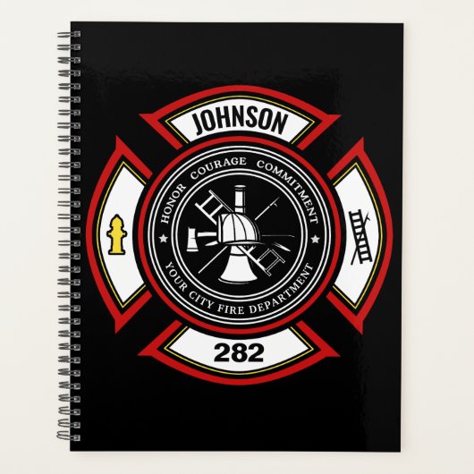 Brandabteilung ADD NAME Firefighter Abzeichen Resc Planer (Vorderseite)