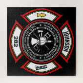 Brandabteilung ADD NAME Firefighter Abzeichen Resc Puzzle (Horizontal)