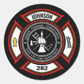 Brandabteilung ADD NAME Firefighter Abzeichen Resc Runder Aufkleber (Vorderseite)