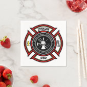 Brandabteilung ADD NAME Firefighter Abzeichen Resc Serviette (Beispiel)