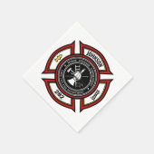 Brandabteilung ADD NAME Firefighter Abzeichen Resc Serviette (Ecke)