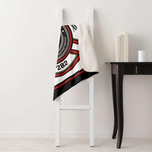 Brandabteilung ADD NAME Firefighter Abzeichen Resc Sherpadecke (Beispiel)