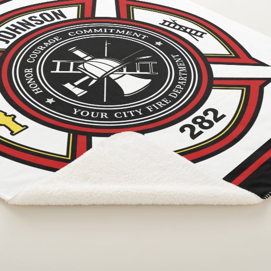 Brandabteilung ADD NAME Firefighter Abzeichen Resc Sherpadecke (3/4)