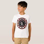 Brandabteilung ADD NAME Firefighter Abzeichen Resc T-Shirt (Vorne ganz)