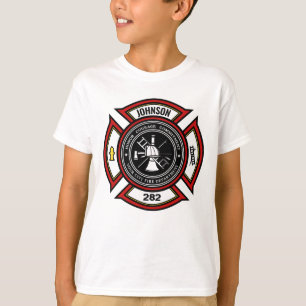 Brandabteilung ADD NAME Firefighter Abzeichen Resc T-Shirt