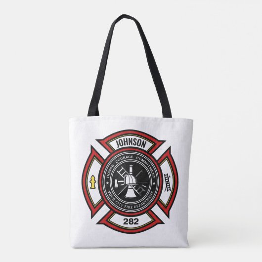 Brandabteilung ADD NAME Firefighter Abzeichen Resc Tasche (Rückseite)