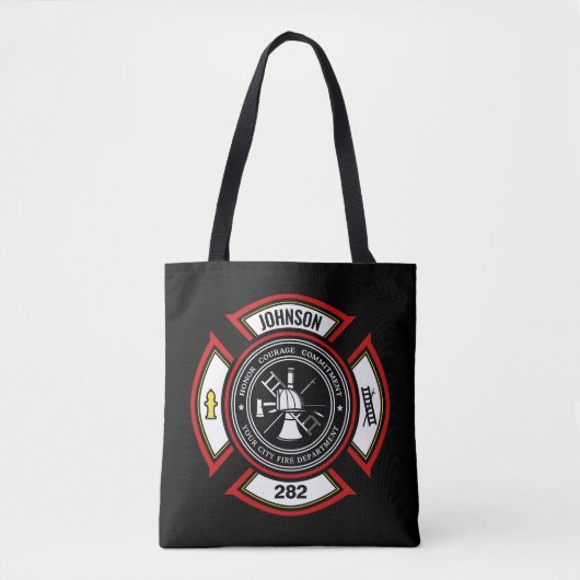 Brandabteilung ADD NAME Firefighter Abzeichen Resc Tasche (Vorderseite)