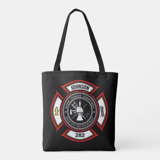 Brandabteilung ADD NAME Firefighter Abzeichen Resc Tasche (Rückseite)