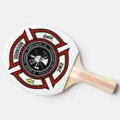 Brandabteilung ADD NAME Firefighter Abzeichen Resc Tischtennis Schläger (Seitenansicht)