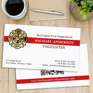 Brandabteilung Anpassen des QR-Code-Logo-Feuerwehr Visitenkarte