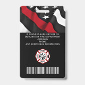 Brandabteilung Foto für benutzerdefinierte Logos F Ausweis (Back)