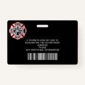 Brandabteilung - Logo-Brandbekämpfungs-ID für das Ausweis (Rückseite)