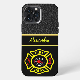 Brandabteilung Logo Schwarz-Gelb-Abzeichen Fall M iPhone 13 Pro Max Hülle