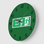 Brandausfahrt Sicherheitszeichen Evakuierung Große Wanduhr (Winkel)