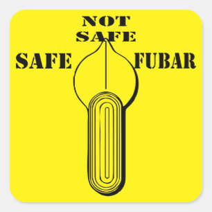 Brandauswahlschalter sicher nicht sicher quadratischer aufkleber