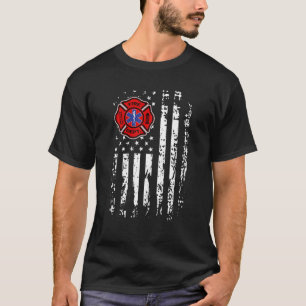 Brandbekämpfer EMT Feuerwehrmann EMS American Fla T-Shirt