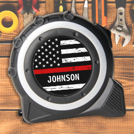 Brandbekämpfer Personalisiert dünne rote Linie Fla Maßband