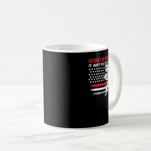 Brandbekämpfer US-amerikanische Flagge dünne rote Kaffeetasse (VorderseiteRechts)