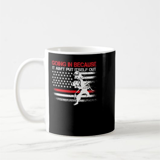 Brandbekämpfer US-amerikanische Flagge dünne rote Kaffeetasse (Links)