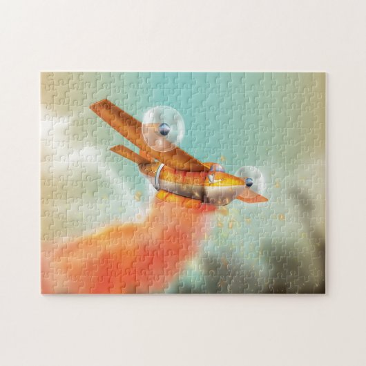 Brandbekämpfung aus Wildfire-Flugzeug Puzzle (Horizontal)
