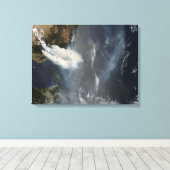 Brände und Rauch in Südostasien Leinwanddruck (Insitu (Holzboden))