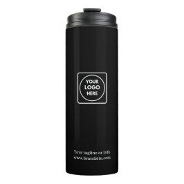 Branded Black Custom Corporate Business Logo Thermosbecher